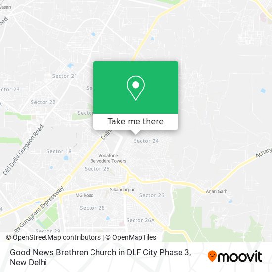 Good News Brethren Church in DLF City Phase 3 map