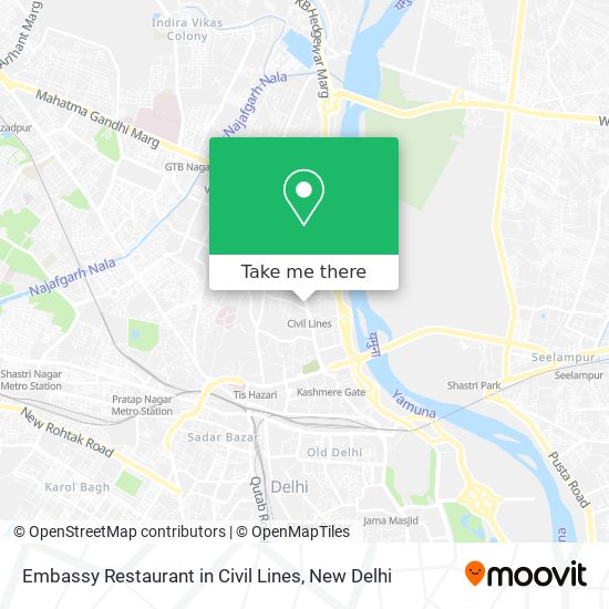 Embassy Restaurant in Civil Lines map