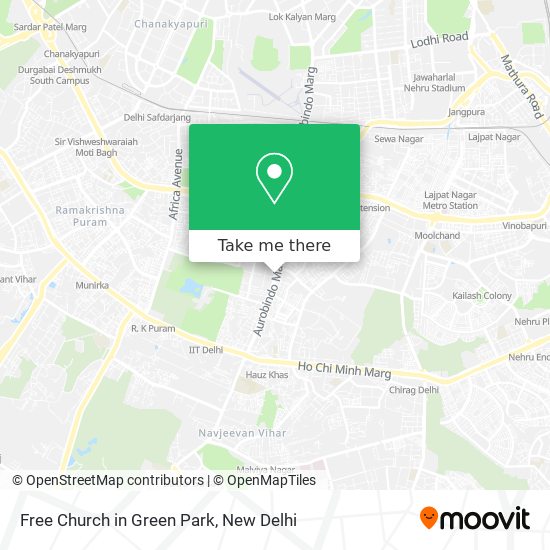 Free Church in Green Park map