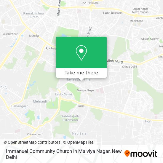 Immanuel Community Church in Malviya Nagar map