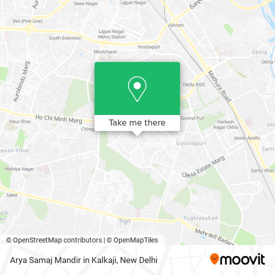 Arya Samaj Mandir in Kalkaji map