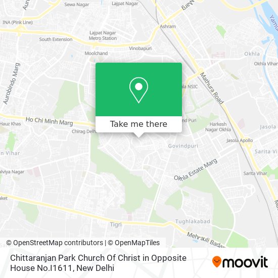 Chittaranjan Park Church Of Christ in Opposite House No.I1611 map