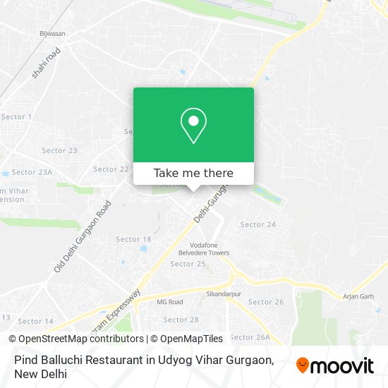 Pind Balluchi Restaurant in Udyog Vihar Gurgaon map