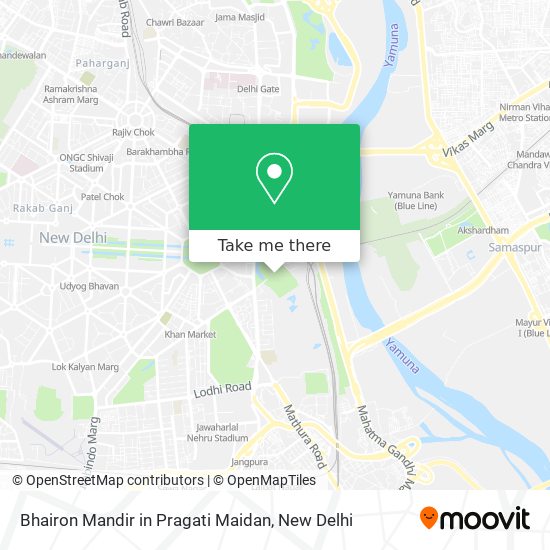 Bhairon Mandir in Pragati Maidan map