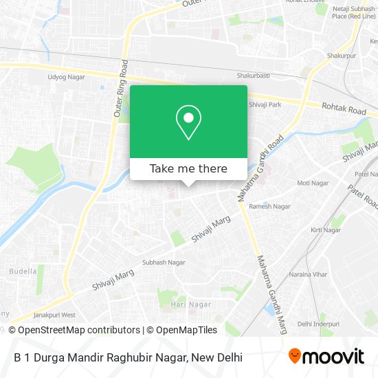 B 1 Durga Mandir Raghubir Nagar map