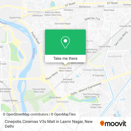 Cinepolis Cinemas V3s Mall in Laxmi Nagar map