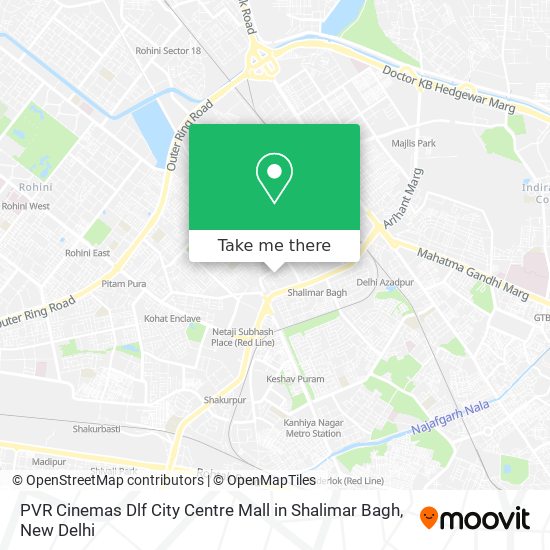 PVR Cinemas Dlf City Centre Mall in Shalimar Bagh map