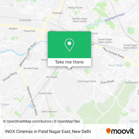 INOX Cinemas in Patel Nagar East map