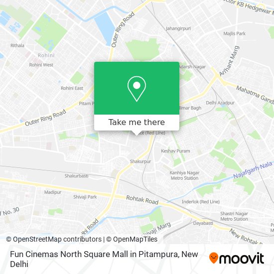 Fun Cinemas North Square Mall in Pitampura map