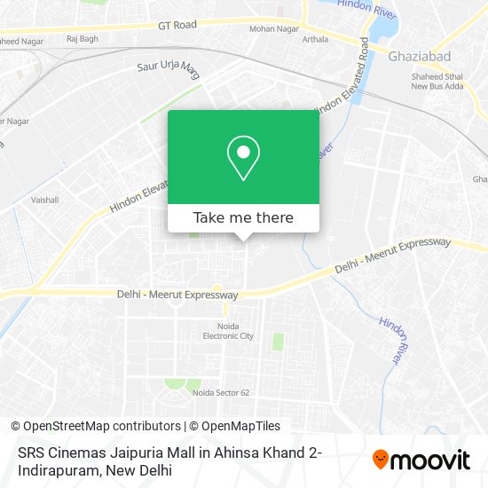 SRS Cinemas Jaipuria Mall in Ahinsa Khand 2-Indirapuram map