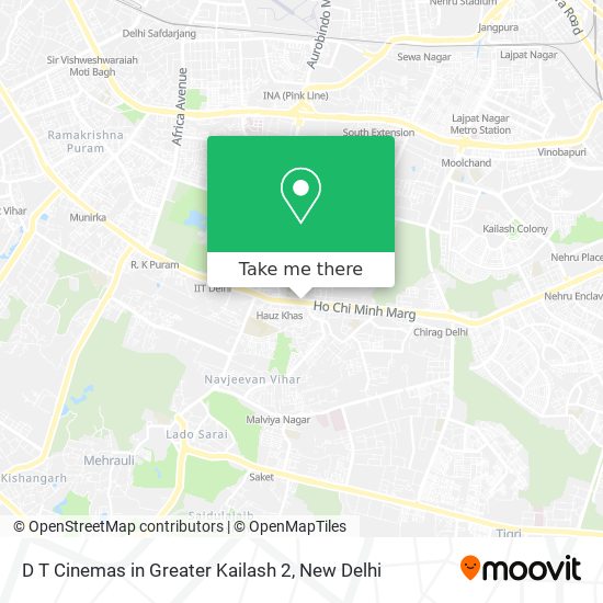 D T Cinemas in Greater Kailash 2 map