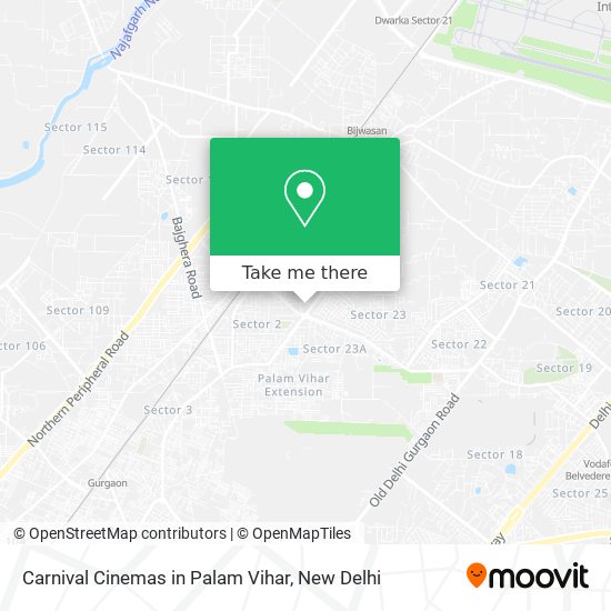 Carnival Cinemas in Palam Vihar map