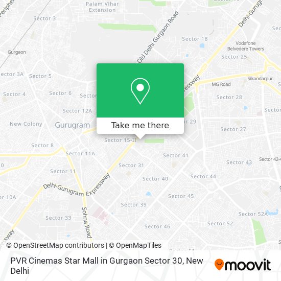 PVR Cinemas Star Mall in Gurgaon Sector 30 map