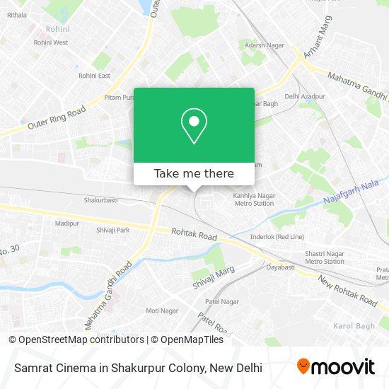 Samrat Cinema in Shakurpur Colony map