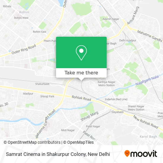Samrat Cinema in Shakurpur Colony map