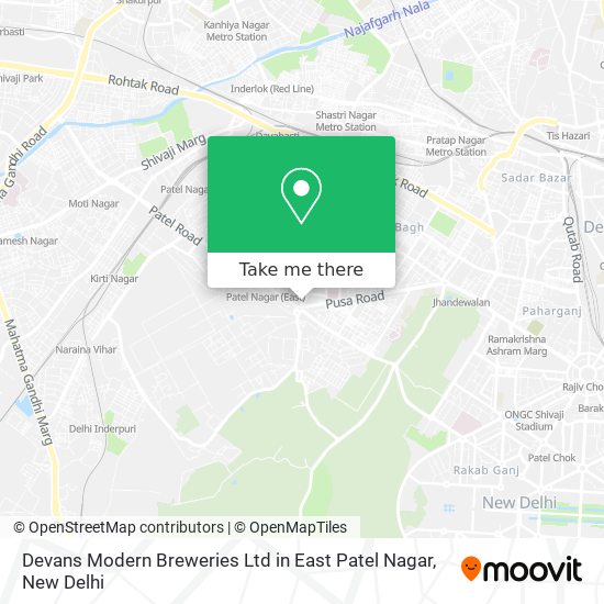 Devans Modern Breweries Ltd in East Patel Nagar map
