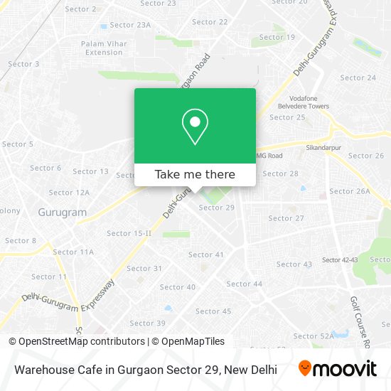 Warehouse Cafe in Gurgaon Sector 29 map