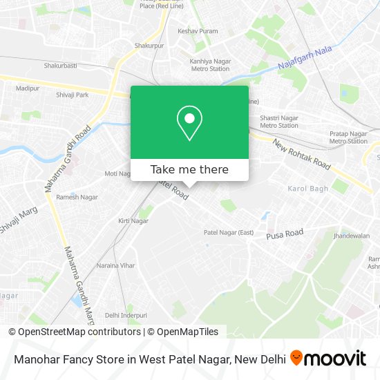 Manohar Fancy Store in West Patel Nagar map