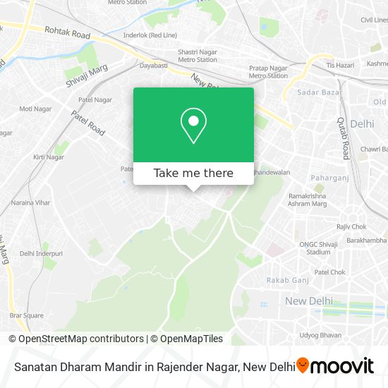 Sanatan Dharam Mandir in Rajender Nagar map