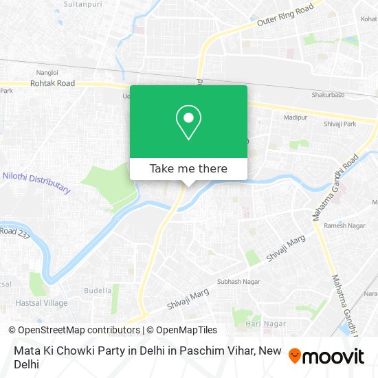 Mata Ki Chowki Party in Delhi in Paschim Vihar map