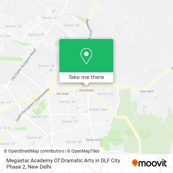 Megastar Academy Of Dramatic Arts in DLF City Phase 2 map