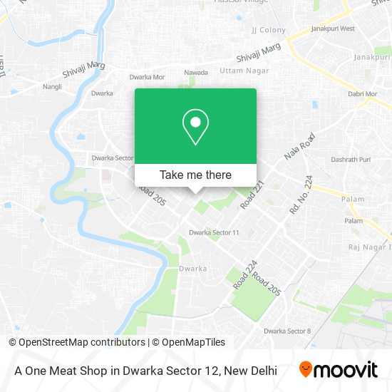A One Meat Shop in Dwarka Sector 12 map