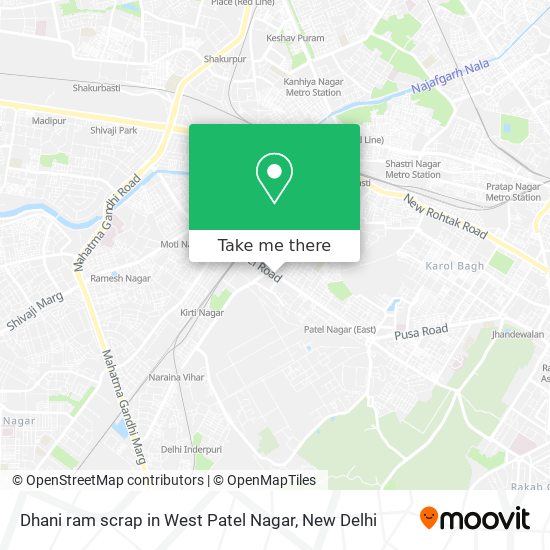 Dhani ram scrap in West Patel Nagar map