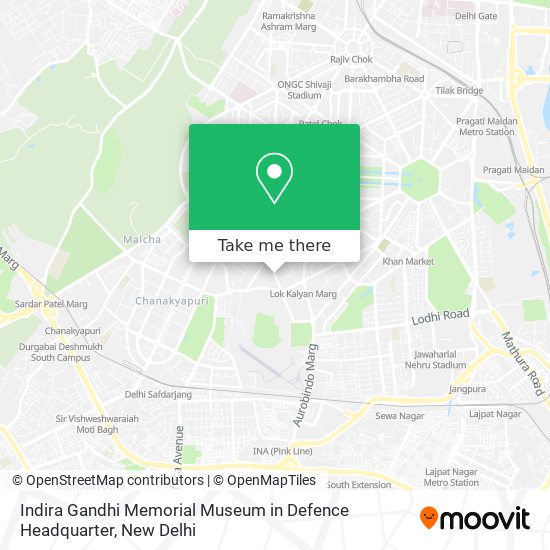 Indira Gandhi Memorial Museum in Defence Headquarter map