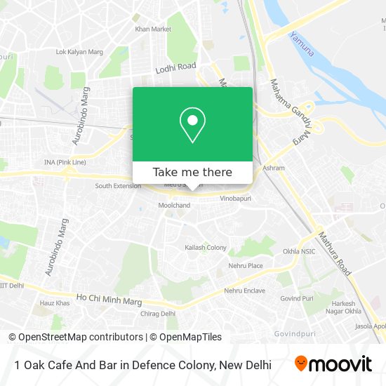 1 Oak Cafe And Bar in Defence Colony map