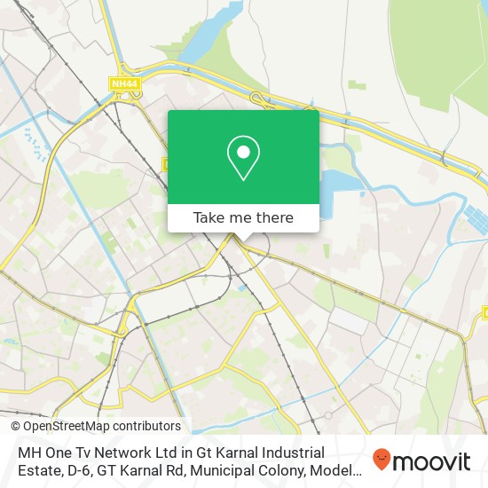 MH One Tv Network Ltd in Gt Karnal Industrial Estate, D-6, GT Karnal Rd, Municipal Colony, Model To map