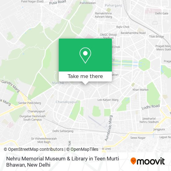 Nehru Memorial Museum & Library in Teen Murti Bhawan map