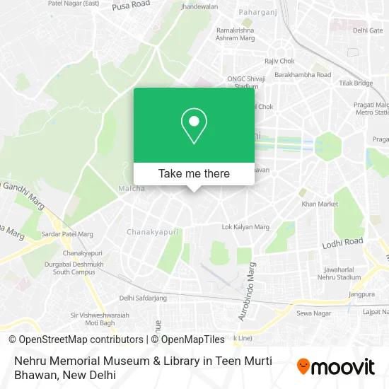 Nehru Memorial Museum & Library in Teen Murti Bhawan map