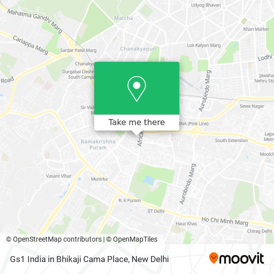 Gs1 India in Bhikaji Cama Place map