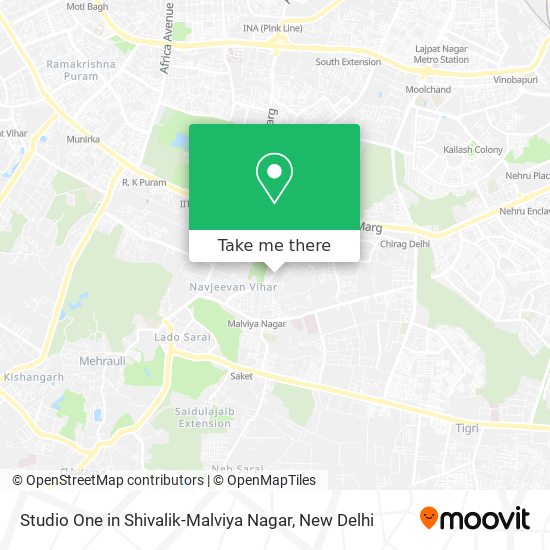 Studio One in Shivalik-Malviya Nagar map