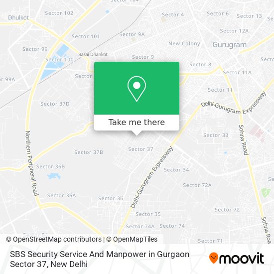 SBS Security Service And Manpower in Gurgaon Sector 37 map