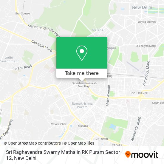 Sri Raghavendra Swamy Matha in RK Puram Sector 12 map