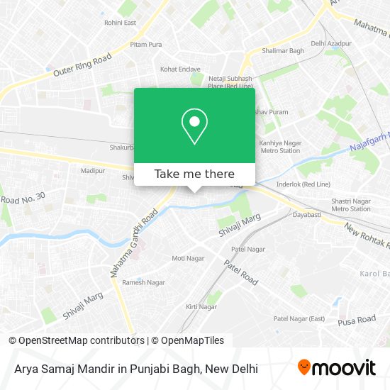 Arya Samaj Mandir in Punjabi Bagh map