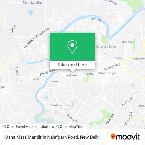 Usha Mata Mandir in Najafgarh Road map