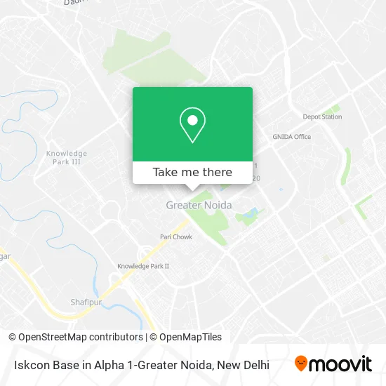Iskcon Base in Alpha 1-Greater Noida map