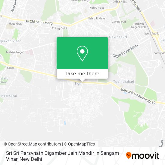 Sri Sri Parsvnath Digamber Jain Mandir in Sangam Vihar map