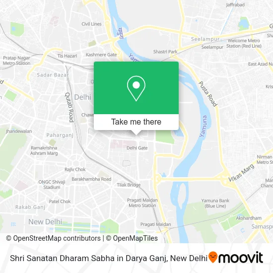 Shri Sanatan Dharam Sabha in Darya Ganj map