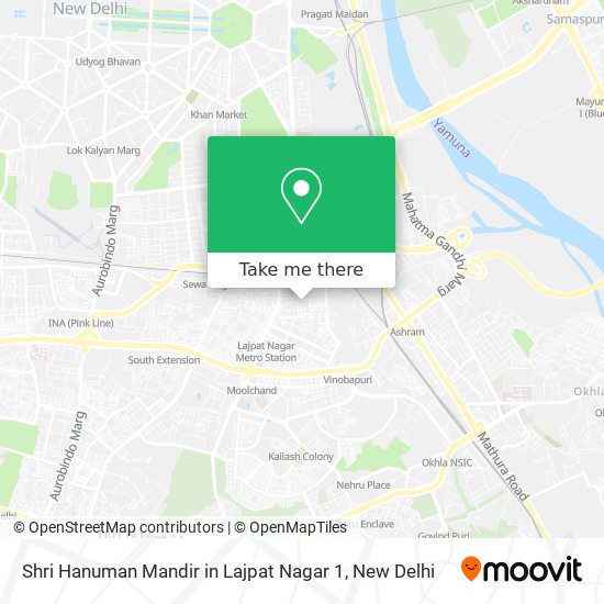 Shri Hanuman Mandir in Lajpat Nagar 1 map