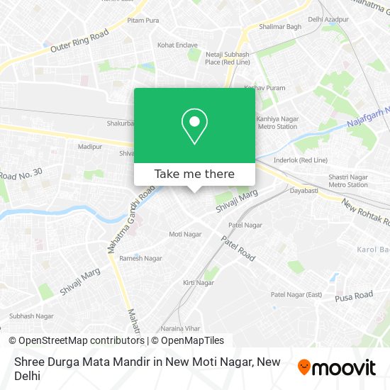 Shree Durga Mata Mandir in New Moti Nagar map