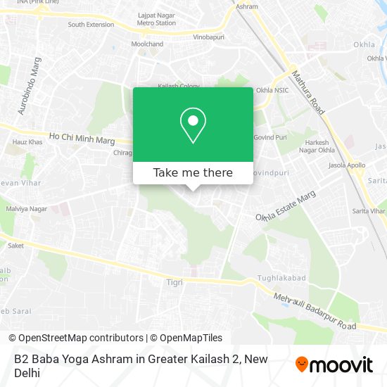 B2 Baba Yoga Ashram in Greater Kailash 2 map