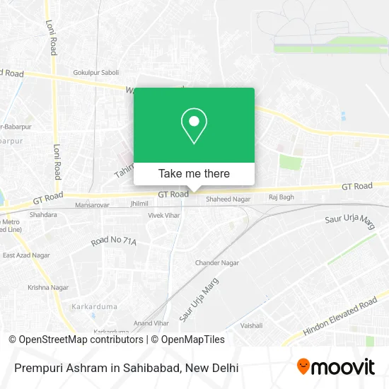Prempuri Ashram in Sahibabad map