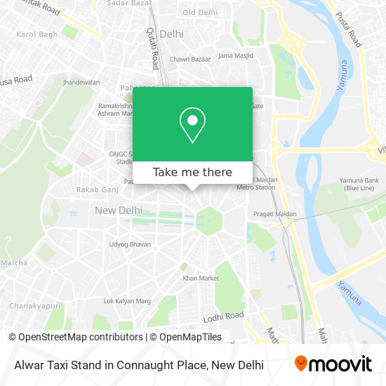 Alwar Taxi Stand in Connaught Place map
