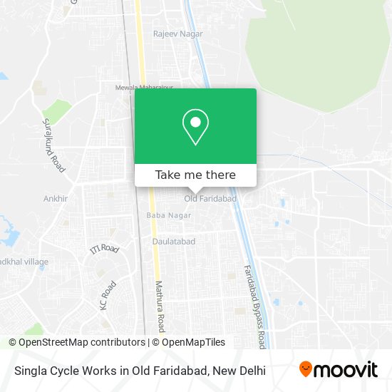 Singla Cycle Works in Old Faridabad map