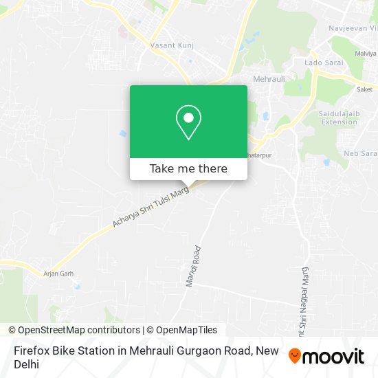 Firefox Bike Station in Mehrauli Gurgaon Road map