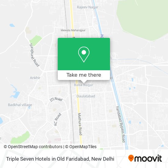 Triple Seven Hotels in Old Faridabad map
