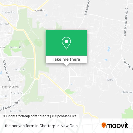 the banyan farm in Chattarpur map